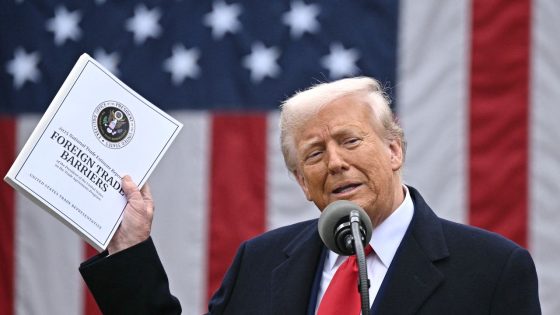 US President Donald Trump delivers remarks on reciprocal tariffs during an event in the Rose Garden entitled "Make America Wealthy Again" at the White House in Washington, DC, on April 2, 2025. Trump geared up to unveil sweeping new "Liberation Day" tariffs in a move that threatens to ignite a devastating global trade war. Key US trading partners including the European Union and Britain said they were preparing their responses to Trump's escalation, as nervous markets fell in Europe and America. (Photo by Brendan SMIALOWSKI / AFP)