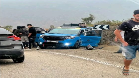 حادث سير خطير بين ترغة وسطيحة ينجو منه الركاب بأعجوبة