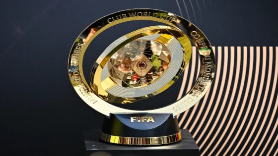 FIFA Club World Cup Trophy during the Mamelodi Sundowns Media Day for the 2025 FIFA Club World Cup Trophy Tour at Chloorkop in Johannesburg on 6 February 2025 ©Alche Greeff/BackpagePix